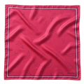 Red Hot Chili Apashka 100% silk twill 45x45 cm bandana in pale red colour featuring a crimson background with chili peppers and a double border.