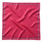Red Hot Chili Apashka 100% silk twill 45x45 cm bandana in pale red colour featuring a crimson background with chili peppers and a double border.