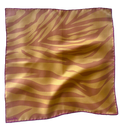 apashka Sunset Safari 100% silk twill 45x45 cm bandana featuring a vibrant orange and neon tangerine zebra print pattern with a hand-rolled hot pink contrast hem.